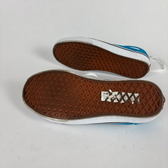 Vans, Gem Turquoise Blue, White Casual Sneakers Sizes Women 8 - Men 6.5 - Picture 6 of 8